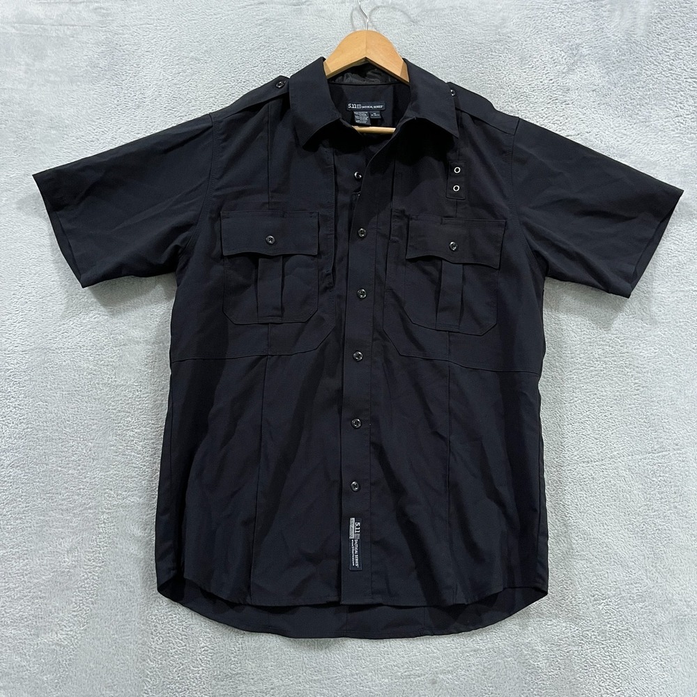 5.11 Tactical Series Shirt Men M 15-15.5 Zip Button Up Short Sleeve Utility